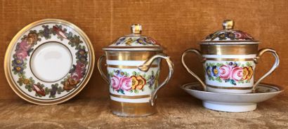 Pair of white porcelain tremble cups with...