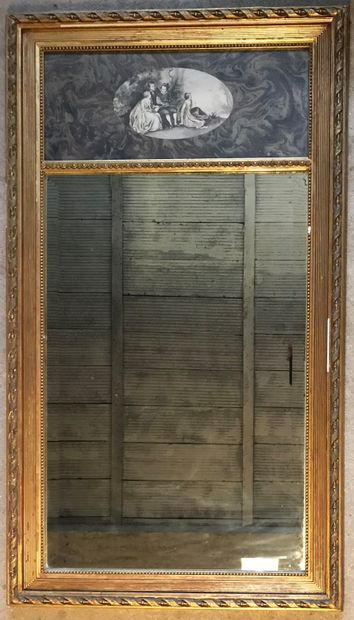 Trumeau with a gilded wood frame decorated...