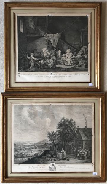 Pair of black engravings:

- IXth VUE DE...