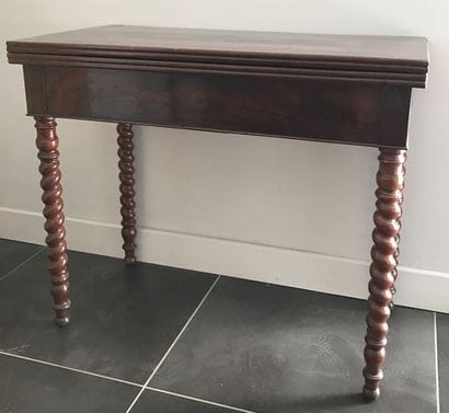 Mahogany and mahogany veneer game table,...