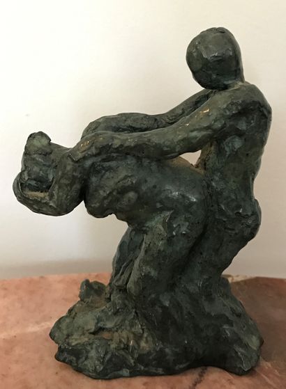 MODERN SCHOOL: Sculpture in patinated terra...