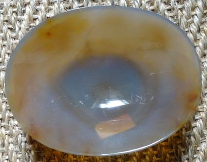 Set of hard stones: two small rose quartz...