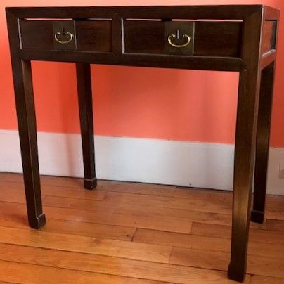 Small rectangular console in rosewood, the...