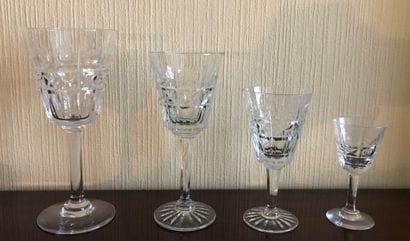 Part of a service of cut crystal stemmed...