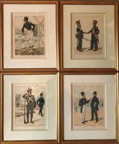 After JOB. Suite of four colour engravings....