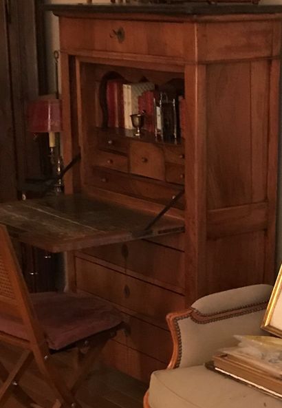 Fruitwood secretary with one drawer, one...