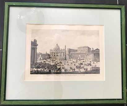 Set of four black engravings: 

- VEDUTA...