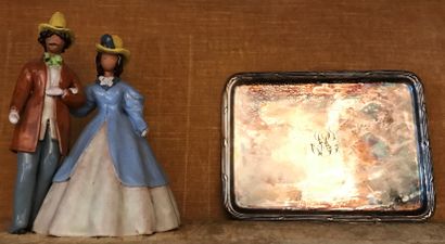 Trinkets: enamelled terracotta statuette...