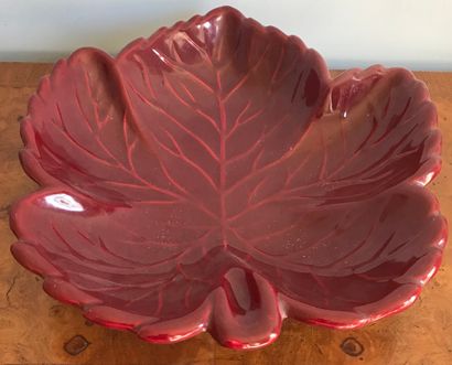 Polychrome enamelled earthenware oval tureen...