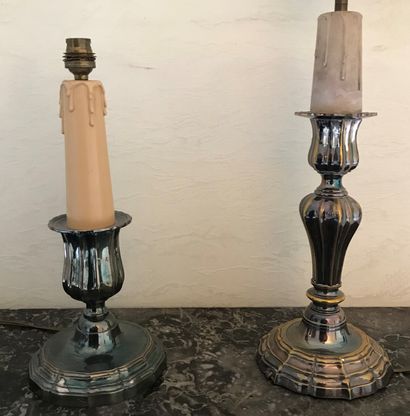 Lot : 

- A large brass baluster lamp base....