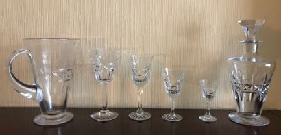 Part of a service of cut crystal stemmed...