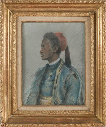 Henri CAIN (1857-1930) : PORTRAIT DE ZOUAVE....