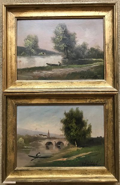 École FRANÇAISE du XXe siècle : PAYSAGE AVEC...