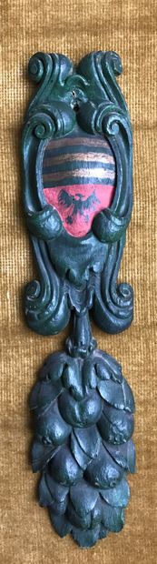 Ancien élément décoratif en bois sculpté...