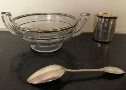 Bibelots en argent : coupe en cristal, la...
