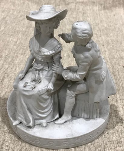 Groupe en biscuit représentant un couple...
