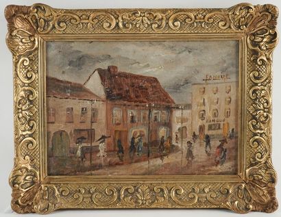 René CLAROT (1882-1872) : RUE ANIMÉE.

Huile...