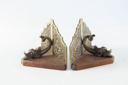 Paire de petites consoles d’applique en bronze,...
