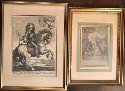 Lot : 

- petite gravure représentant Louis...
