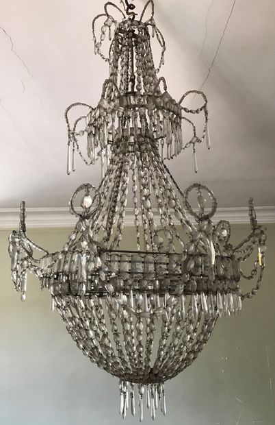 Lustre corbeille à enfilage de plaquettes,...