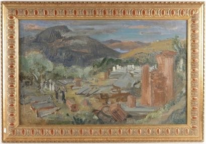 Henri MALANÇON (1876-1960) : CHAMP DE FOUILLES.

Huile...