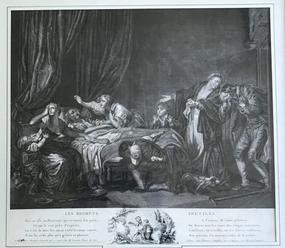 Suite de quatre gravures en noir d’après...