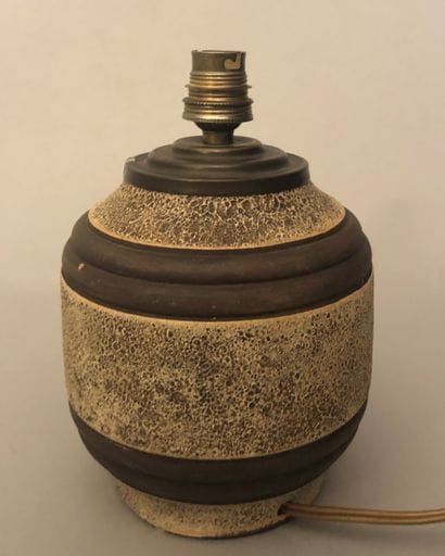 KERAMOS : pied de lampe en céramique beige...