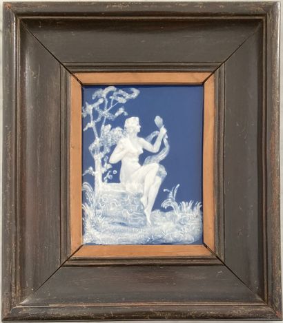 Plaque en porcelaine de Limoges à décor en...
