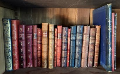 
Set of bound books, spines in morocco.
