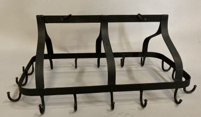 Black lacquered wrought iron kitchen utensil...