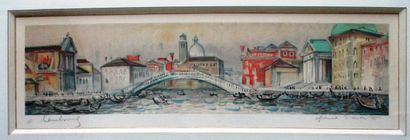 André HAMBOURG (1909-1999) : VUE DE VENISE....