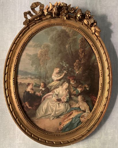 Deux reproductions sur toile d'après BOUCHER...
