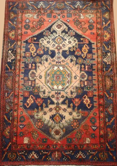 Oriental wool carpet with flower decoration,...
