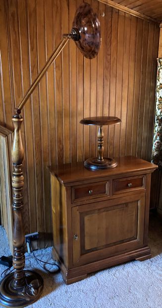 Varnished wood furniture set : 

- small...