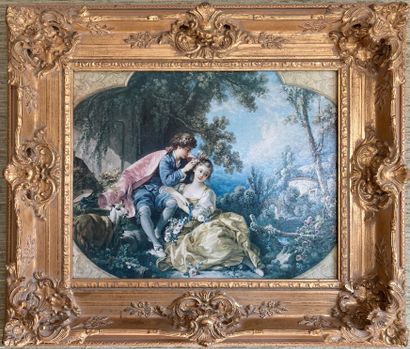 Deux reproductions sur toile d'après BOUCHER...