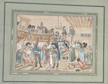 École FRANÇAISE : AU BAL. 

Gravure humoristique...