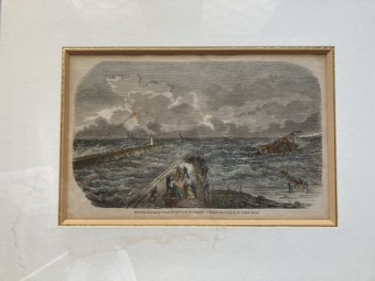 Ensemble de trois gravures, dont deux en...