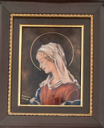 Plaque en porcelaine de Limoges à décor en...