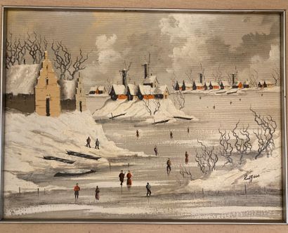 Arnold RUYGENS (XXe siècle) : PAYSAGE DE...