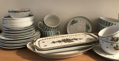 Case of porcelain and earthenware dishes,...