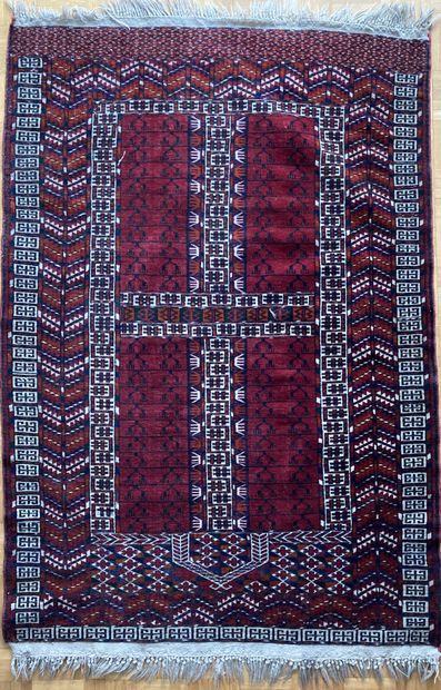Oriental wool carpet. Stylized decoration...
