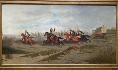 Th. FORE : CHARGE DE CUIRASSIERS À CHEVAL....