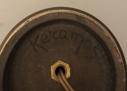 KERAMOS : pied de lampe en céramique beige...