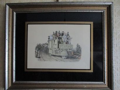 Suite de quatre retirages de gravures en...