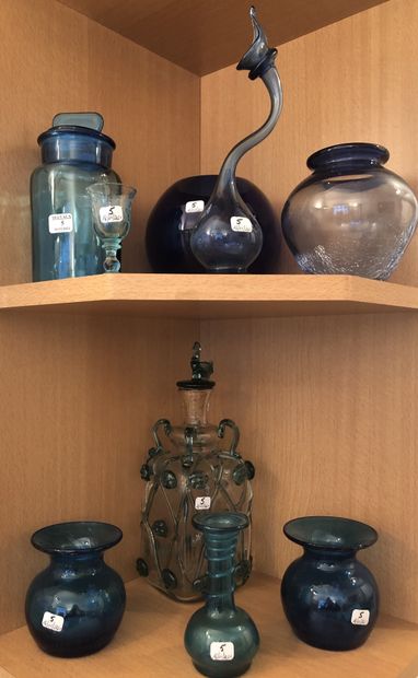 Blue glassware set, in the taste of the Mediterranean...