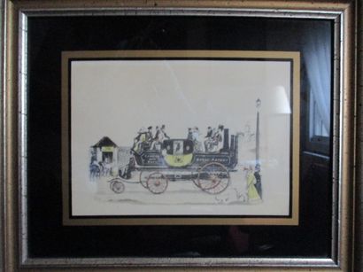Suite de quatre retirages de gravures en...