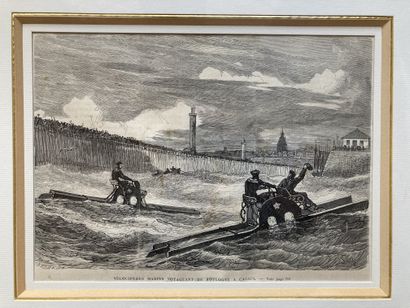 Ensemble de trois gravures, dont deux en...
