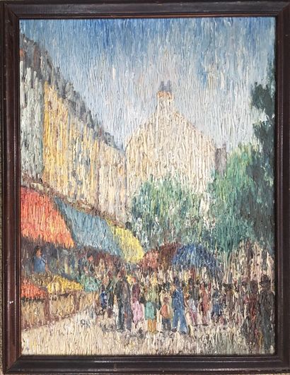 Émile SAADOUN (XX) : VUE DE PARIS. 

Huile...