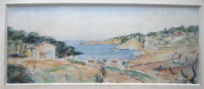 Daniel DOUROUZE (1874-1923) : SANARY. 

Aquarelle...