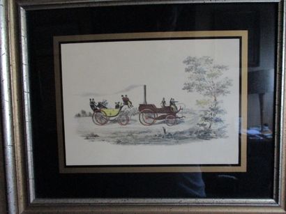 Suite de quatre retirages de gravures en...